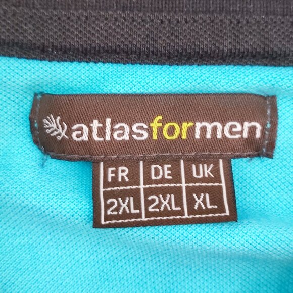 Atlas for men polo shirt men's size XL light blue rugby knit short sleeve - Picture 4 of 11